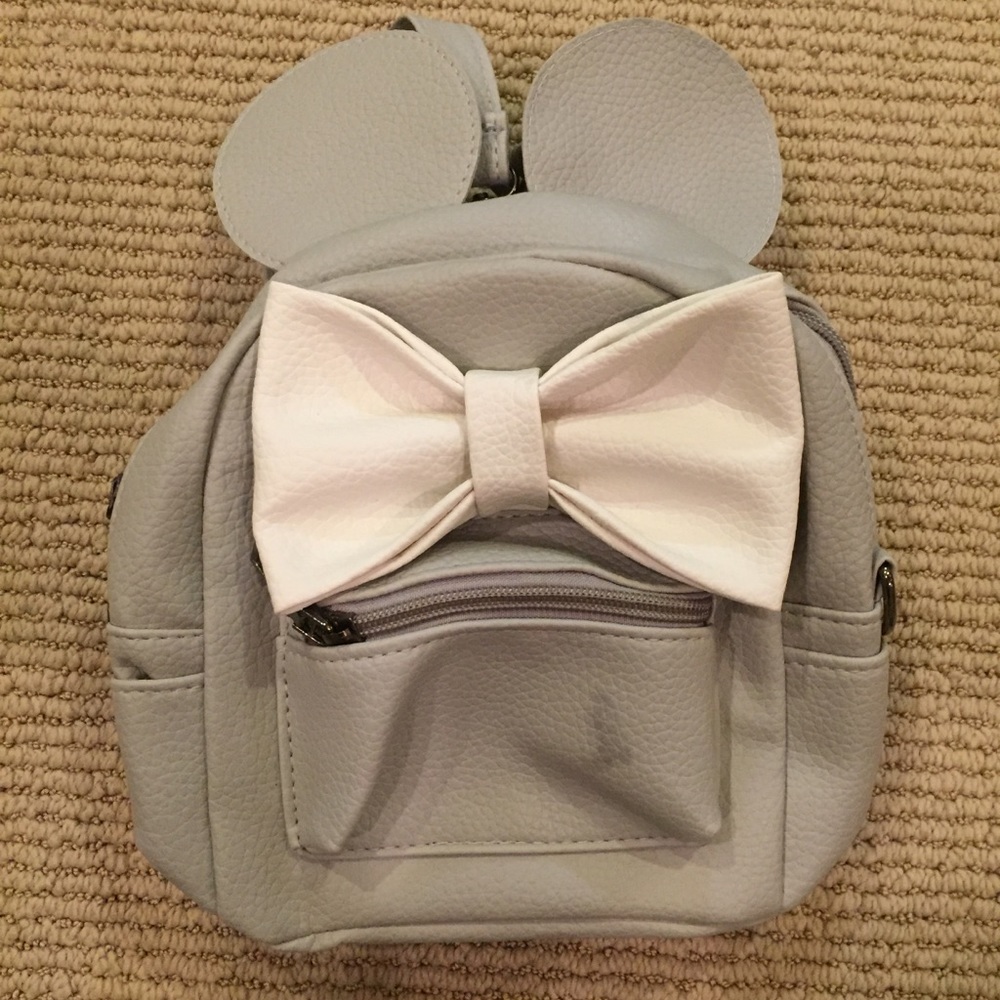 Mickey Minnie Mouse mini bag grey with white bow